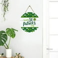 thumbnail image 6 of Happy St Patricks Day Sign Front Door Decor, Green Shamrock Clover Horseshoe Farmhouse Wood Door Hanger, Spring Rustic Wooden Wreath Pediment Plaque Outdoor Indoor Wall Hanging Decor, 6 of 6