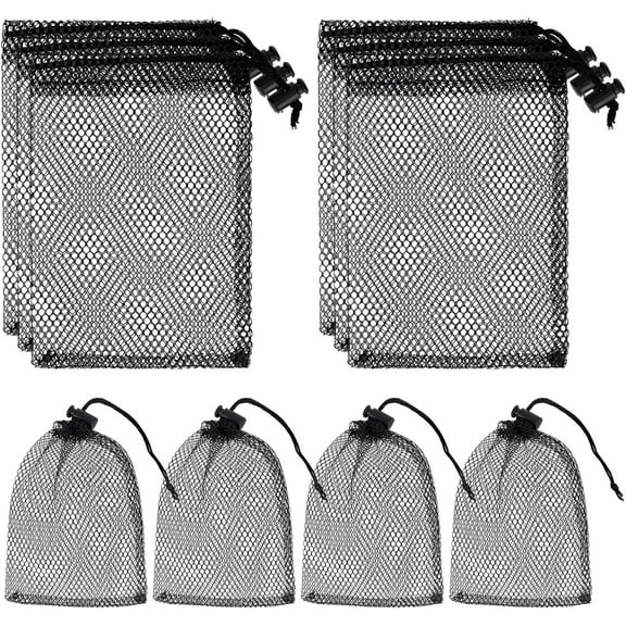 10PCS Small Mesh Bags - Drawstring Nylon Mesh Pouches for Travel, 6 x 8 Inch
