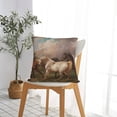 thumbnail image 5 of Fuzoiu Three Horses Oil Painting Print Square Pillow Cover,Hidden Zipper Design,Luxury Square Pillow Case, Throw Pillow,Couch Cushion-16"x16", 5 of 7