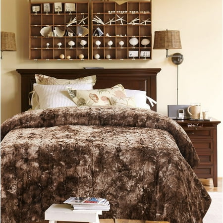 Chanasya Faux Fur Bed Blanket | Super Soft Fuzzy Light Weight Luxurious Cozy Warm Fluffy Plush hypoallergenic Throw Blanket for Bed Couch Chair Fall Winter Spring Living Room ( Twin ) - Chocolate