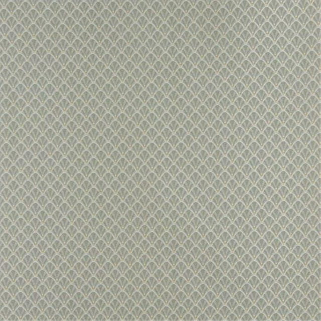Designer Fabrics D357 54 in. Wide - Green- White And Gold Small Scale Shell Jacquard Woven Upholstery Fabric
