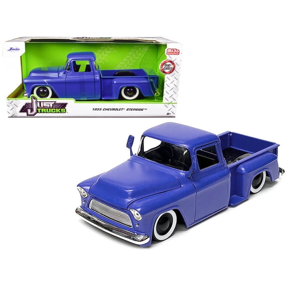 1955 Chevrolet Stepside Pickup Truck Matt Blue "Just Trucks" Series 1/24 Diecast Model Car by Jada