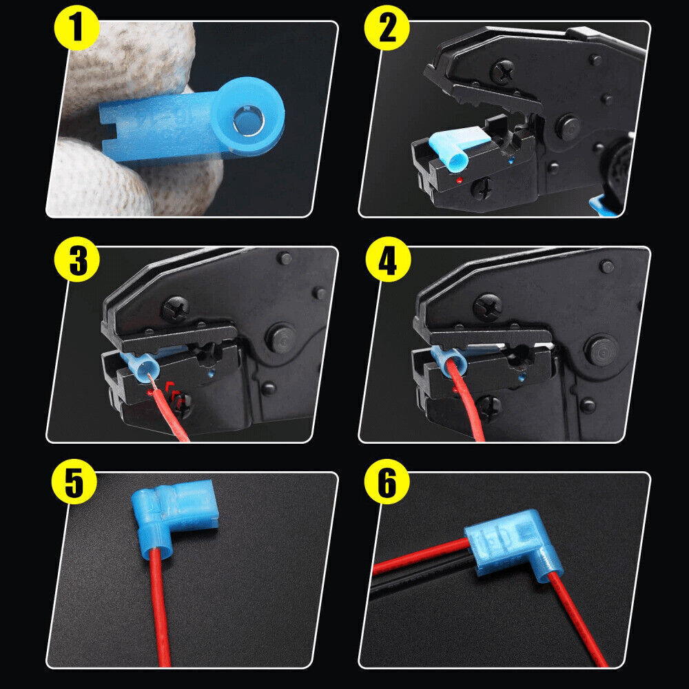 120PCS Nylon Flag Spade Crimp Terminals Quick Disconnect Wire Connector 22-10AWG
