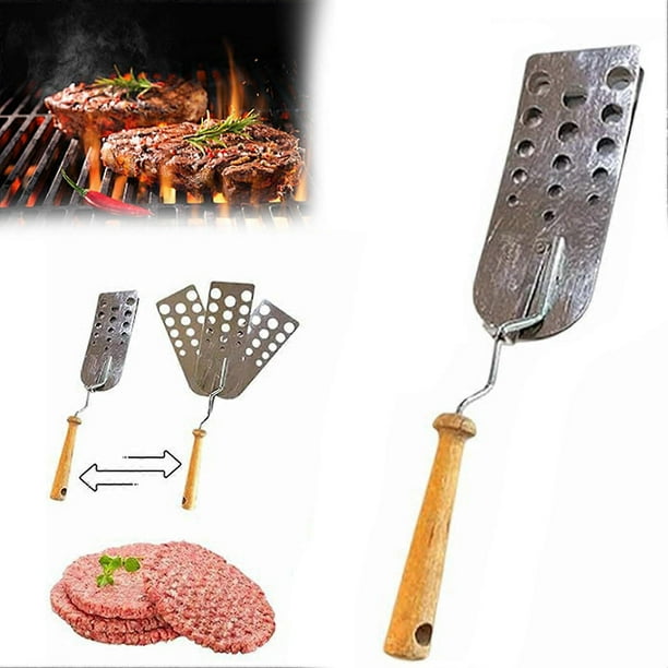 Burger Meat Turner Spatula, Meat Patty Spatula, Stainless Steel Flipper Spatula for BBQ Grilling & Cooking