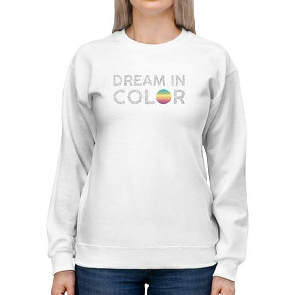 Slogan With A Colorfull O Letter Women Sweatshirt, Female Large