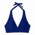 thumbnail image 6 of HCNTES Women’s Black Strapless Bikini Top Tie Back Lace Up Bandeau Bikini Swimsuits for Women Sexy Bathing Suit Top Only(Blue,L), 6 of 7