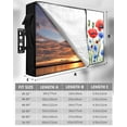 thumbnail image 2 of Red Poppy Flower Outdoor TV Cover 60 to 65 Inch Weatherproof, Vintage Blue Independence Day Floral 600D Oxford TV Covers with Waterproof Zipper, Outside Flat TV Screen Protector Size 58"Wx37"Hx4.5"D, 2 of 7