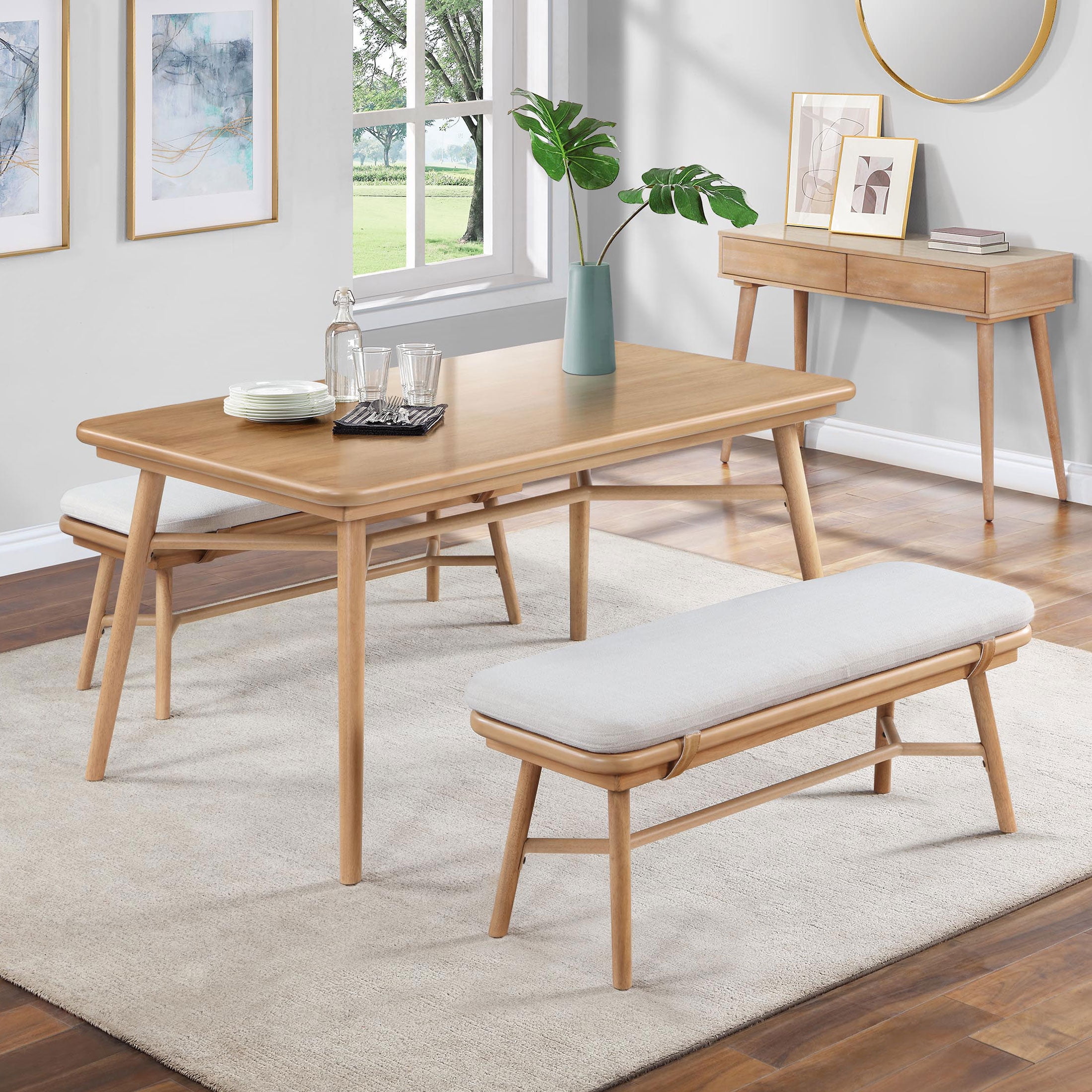 Better Homes & Gardens Springwood 59.5" Rectangle Dining Table, Natural Wood