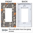 thumbnail image 3 of Yayeee Rocker Switch Wall Plate 1-Gang 4.6"x2.9" Home Decorative Outlet Cover, Gray Halloween Skeleton, 3 of 6