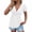 White, variant on Womens Summer Tops Fashion Kink Front Pleated V Neck Short Sleeve Causel Solid Loose Blouse Tops Yellow S