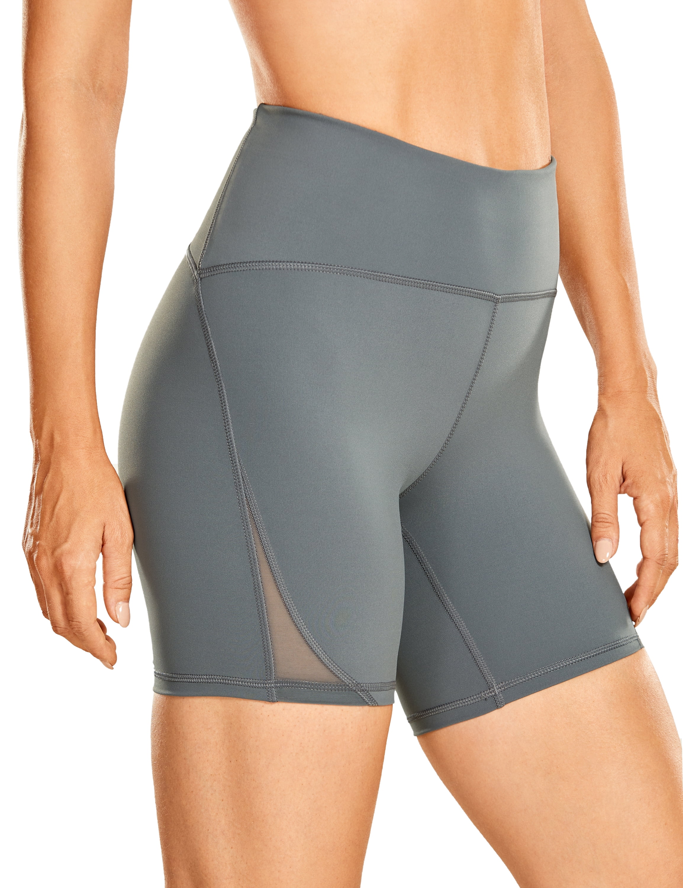 CRZ YOGA Women's Naked Feeling High Waisted Biker Shorts Tummy Control Sports Workout Yoga Shorts 6 Inches 