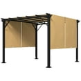 thumbnail image 1 of Outsunny 10' x 10' Retractable Pergola Canopy for Backyard, Brown, 1 of 7