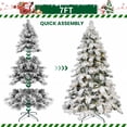thumbnail image 5 of Artificial 8ft Flock LED-lit Christmas Tree with 1242PE/PVC Mixed Branch Tips,Hinged Premium & Foldable Base for Indoor Holiday Decorating, 5 of 12