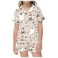 thumbnail image 5 of TIEVOSA Ensemble de Pyjama à Manches Courtes et Col Boutonné Imprimé Halloween pour Enfants 2-10 Ans, 5 of 5