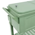 thumbnail image 3 of Permasteel Glacière roulante vintage 80 Qt – Capacité de 110 canettes – Acier peint par poudrage, style bois antique – Vert sauge, 3 of 8