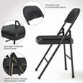 thumbnail image 3 of Ensemble de 4 Chaises Pliantes, Cadre en Métal, Supporte 350 Lb, 3 of 7