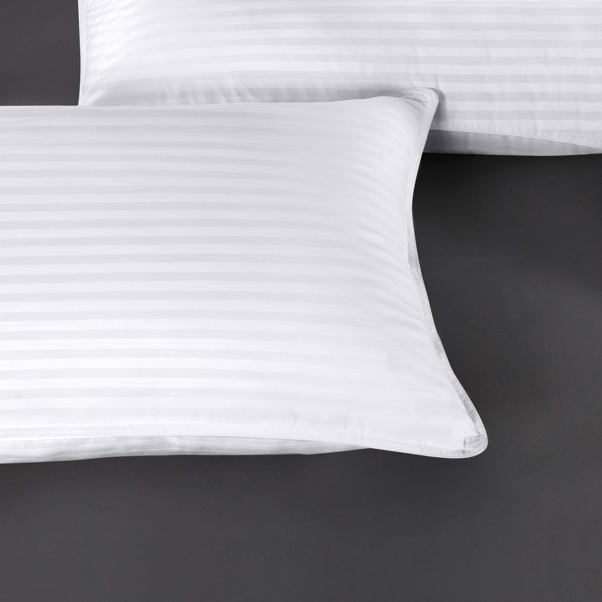 Utopia Bedding Cotton Corded Stomach Sleeper Plush Bed Pillows, Queen,  White, 2-Pieces 