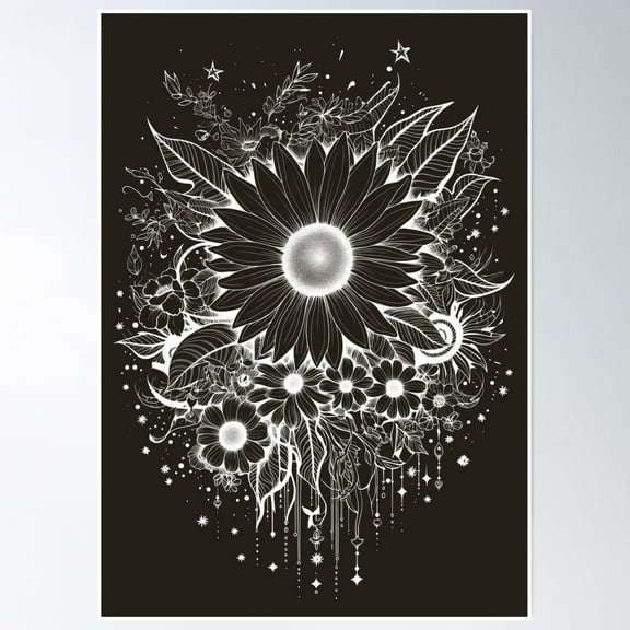 Minimalist Aesthetic Floral Design – Line Drawing Vibes Poster Wall Art, Modern Wall Decor, 8x12 UNFRAMED