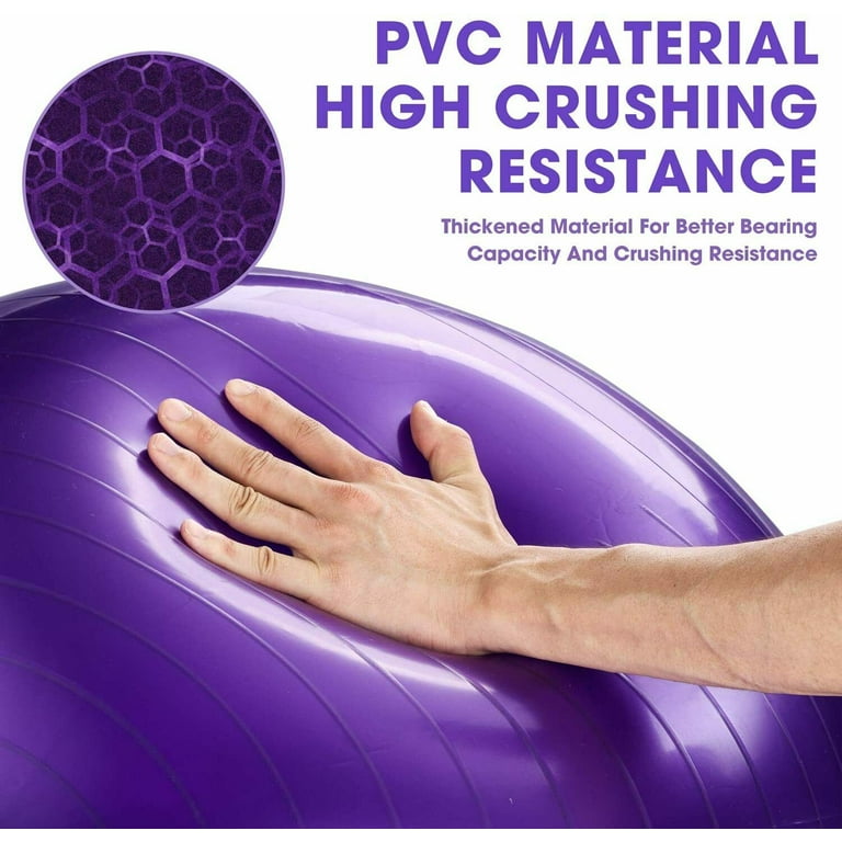95 cm Anti Burst Inflatable Exercise Ball for Fitness, Purple - Walmart.com