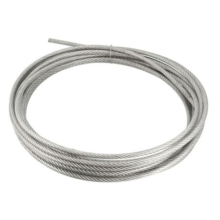 

Uxcell 5mm Dia 7m 23ft Length 304 Stainless Steel Wire Rope Cable PVC Coated for Hoist Pulley Wheel
