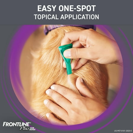 FRONTLINE Plus for Dogs Flea and Tick Treatment, Large Dog, 45-88 lb, Purple Box, 8 Count
