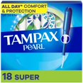 thumbnail image 1 of Tampax Pearl Tampons, with LeakGuard Braid, Super Absorbency, Unscented 18 count, 1 of 23