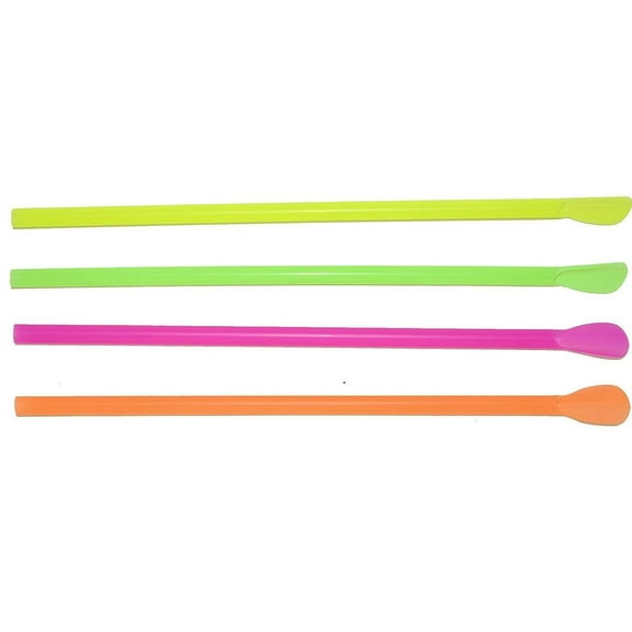 Nvzi 8''Unwrapped Spoon Straw Assorted Colors 400ct.
