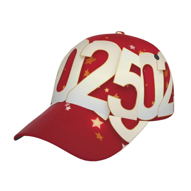 Fotbe Happy New 2025 Year Gorro Clásico de Béisbol, Gorra Ajustable con Broche Snapback, Gorro de Exterior de Algodón Suave