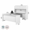 thumbnail image 3 of Bush Business Furniture Studio C 72W x 30D U Station with Hutch and 3 Drawer Mobile File Cabinet, White, 3 of 6