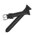 thumbnail image 3 of Genuine Leather Watch Band 20mm Quick Release Elegant Top Grain Replacement Strap Black/Silver Tone, 3 of 6