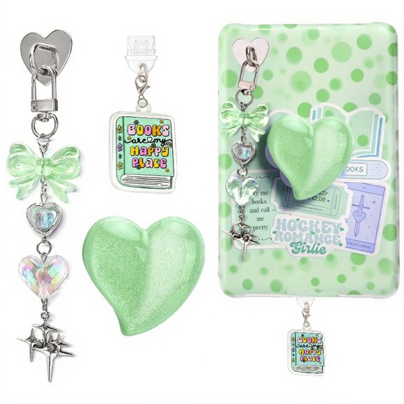 Set de dijes ANKUAITIAN para Kindle con agarre en forma de corazón compatible con Type-C