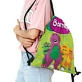 thumbnail image 2 of Drawstring Backpack for Barney and Friends Sackpack Women Men Adults Party Favor Bags Sports for Gym Travel Swimming Hiking Camping Tote Bag 11.8 × 15.7 in, 2 of 6