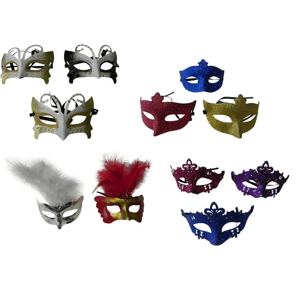 10 Pack Masquerade Masks Venetian Masks Halloween Party Wedding New Years Table Décor Mardi Gras Party Favor Party Accessory UNISEX