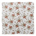 thumbnail image 4 of Bimba White Leaves,Rose & Miosotis Floral Printed Pure Silk Scarf Neck Wrap Summer Hair Bandanas For Women 40 x 80 Inches, 4 of 6