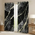 thumbnail image 2 of Homewish Marble Texture Road Black Out Curtains,Modern Fluid Art Curtains Pack of 2 (42x63 Each),Gold Gray Black Bedroom Curtains For Girl,Microfiber Room Decoration, 2 of 6