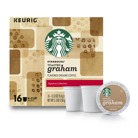 Starbucks Toasted Graham Flavored Blonde Roast Single Serve Coffee for Keurig Brewers, 1 Box of 16 (16 Total K-Cup
