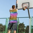 thumbnail image 5 of Sikiie Glitter Rainbow Basketball Jersey Reversible Men's Mesh Athletic Sports Shirts Training Practice S-4XLSmall, 5 of 6