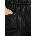 thumbnail image 5 of INSPIRE CHIC Women's PU Shorts High Waisted Elastic Waist  Faux Leather Pants with Pockets S Black, 5 of 6