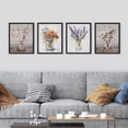 thumbnail image 2 of PixonSign 4 PCS Flowers Posters Lavender Cottonflower Framed Canvas Prints Wildflower Floral Botanical Print Nature Illustration Decorative Country/Farmhouse Modern Home Artwork - 11"x14" Black, 2 of 5