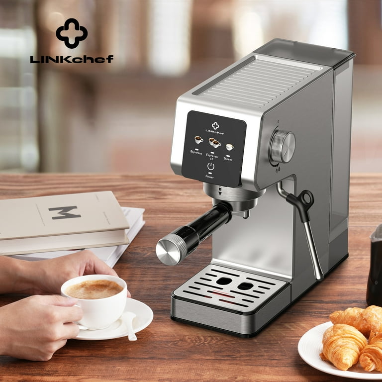 美品 CLASSIC PRO MULTILINK16/4P-20 LINKChef Espresso Machine 20 Bar, Small Espresso Maker with Milk