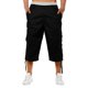 thumbnail image 1 of Ceisia Men's Multi-Pocket Cargo 3/4 Pants Loose Straight-Leg Workwear Shorts with Drawstring Cuffs for Summer Black XXL Gifts, 1 of 4