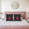 thumbnail image 2 of Set of 2 Throw Pillow Covers 18x18in - Black with Red Dress Design & White Handles Perfect for Couch Bed or Car Decor, 2 of 8