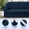 thumbnail image 6 of Subrtex Sofa Cover 1 Piece Slipcover with extra Stretch Cushion Seat Cover, Loveseat, Navy, 6 of 8