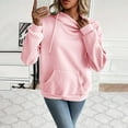 thumbnail image 5 of Pxxlle Cowl Neck Hoodie Women Casual Workout Drop Shoulder Hooded Sweatshirts Solid Color Long Sleeve Hoodies with Pockets Pink L, 5 of 10