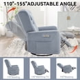 thumbnail image 5 of Blue Leatheraire Swivel and Rocker Power Recliner Chair with Lumbar and Neck Support, 5 of 10