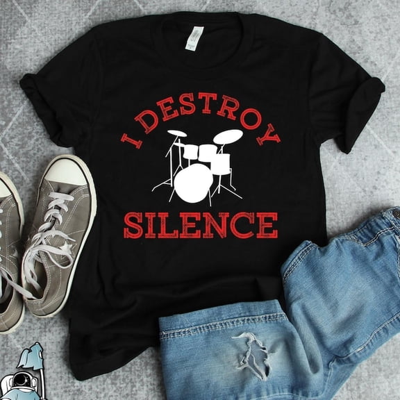 Drummer I Destroy Silence Shirt, Drummer Gifts, Drums Shirts, Musician Band Gift