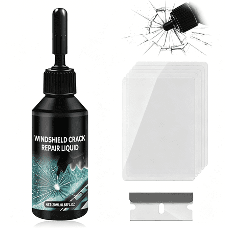 VELIMO Windshield Repair Kit- Latest Nano Glass Crack Repair Kit, Glass Repair Liquid for Quick Fix Windshields, Windows, Mirrors, Windshield Chip Repair Kit (1 Set)