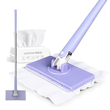 Mini Flat Mop with One-Click Cloth Attachment, Hands-Free Cleaning Mop, Multi-Purpose Snap Grip Mop for Kitchen, Bathroom, Windows & Floors