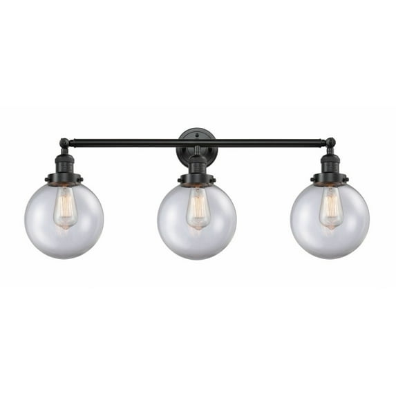 Innovations 205-OB-G202-8-LED Large Beacon 3 Light Bath Vanity Light part of the Franklin Restoration Collection, Oil Rubbed Bronze
