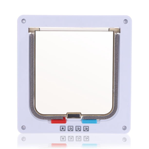 Puerta con solapa de seguridad para perros y gatos con cerradura de 4 víaspuerta para gatitoscachorrosmascotas (blanco L) Ndcxsfigh Nuevos Originales